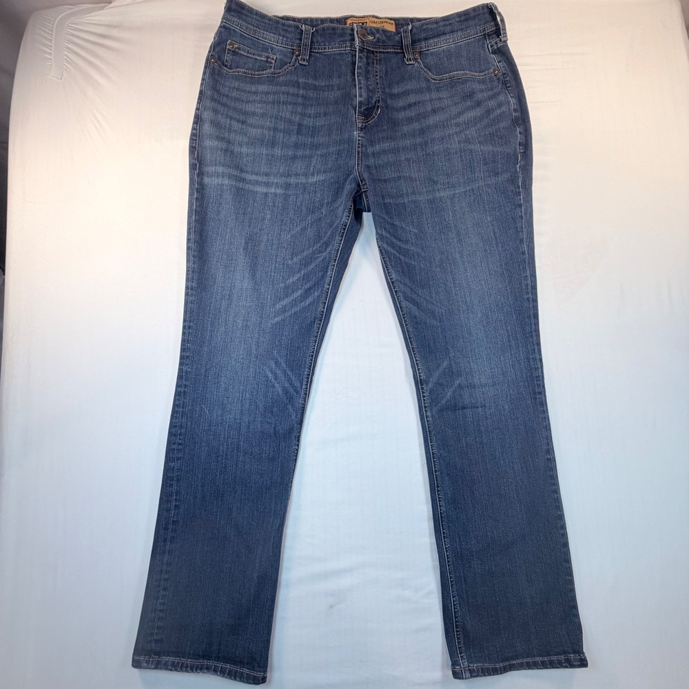 Seven7 Slim Straight Jeans Mens 38 Blue Medium Wash Stretch Denim Casual Classic